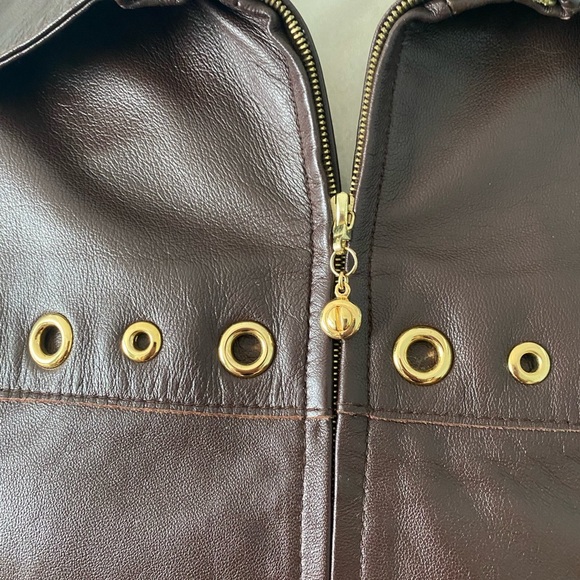 St . John Sport brown Leather Biker jacket - Picture 9 of 14